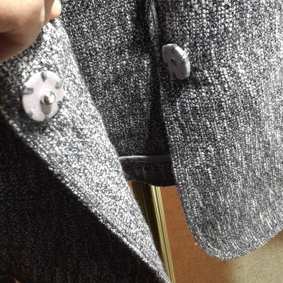 J.Jill Blazer dark purple navy gray tones 6 small s jacket dark academia top - Picture 8 of 8